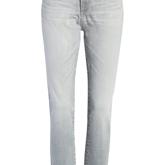 AG Adriano Goldschmied Mari High Rise Straight Crop Jean Chewed Hem Grey 23 NWT - Picture 4 of 7